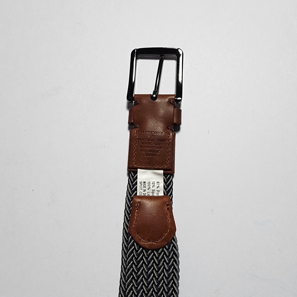 Tommy Bahama Men's Two Tone Stretch Braided Webbed Belt Blue/Gray Size S/M - Picture 2 of 6